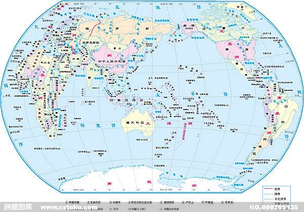 世界地圖中文版高清